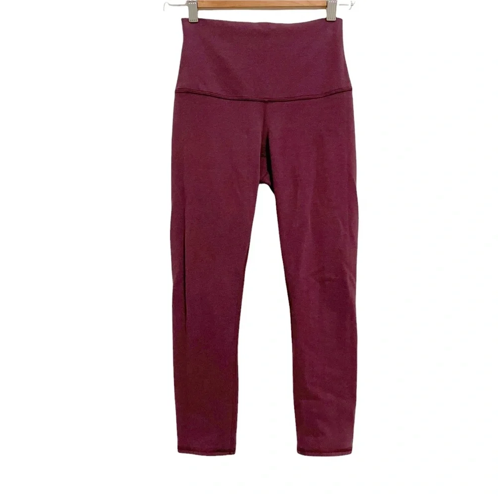 Lululemon Crop Maroon Burgundy Yoga Leggings 2